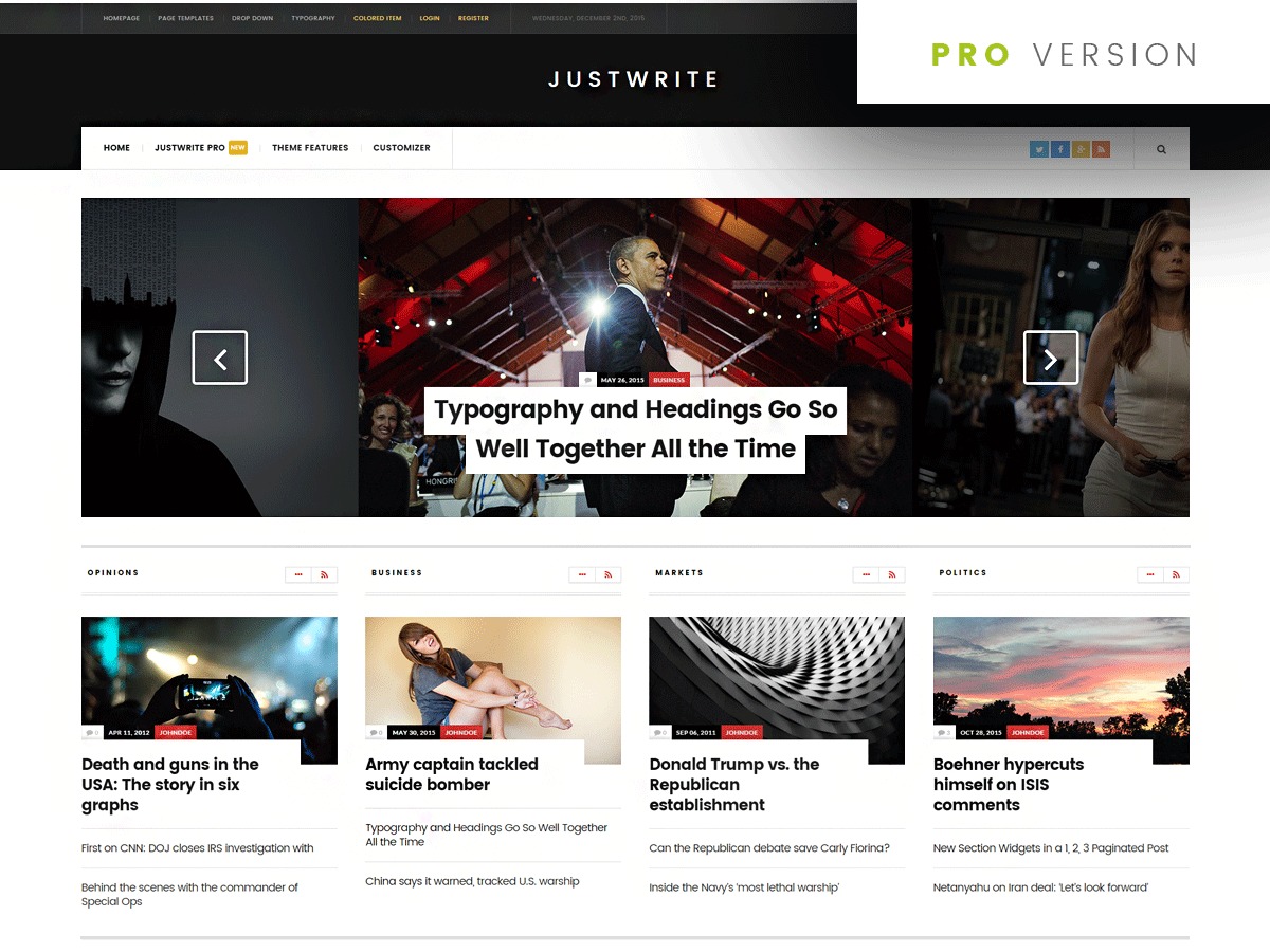 JustWrite Pro WP theme by Alexandru Cosmin
