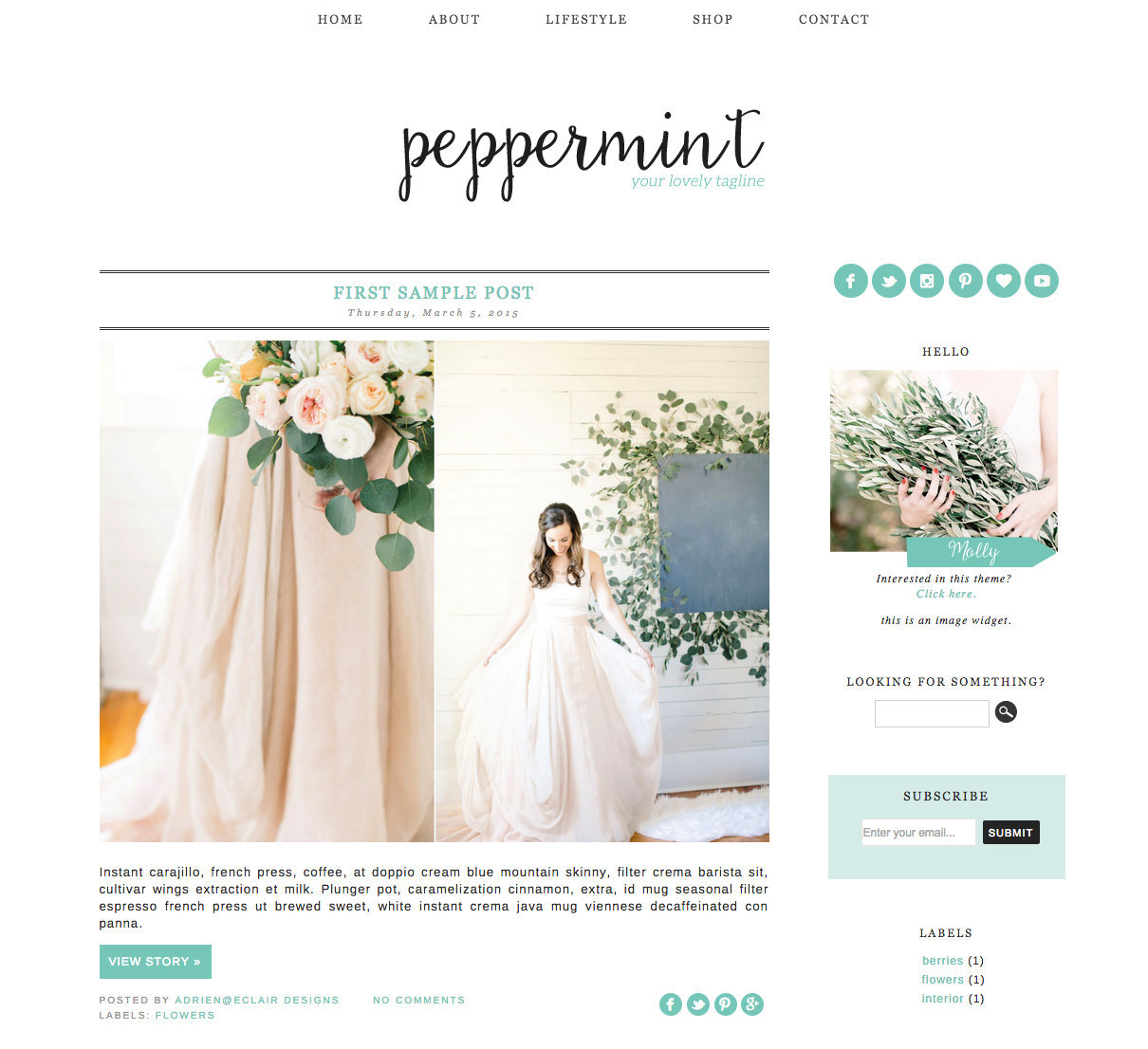 Peppermint WordPress theme by Eclair Designs