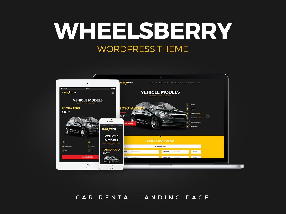 Wheelsberry WordPress landing page theme