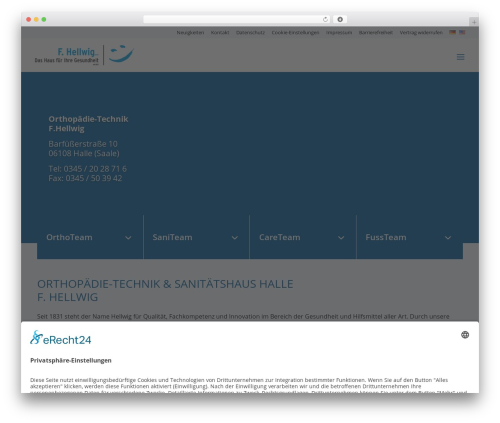 WordPress theme Divi - sanitaetshaus-hellwig.de