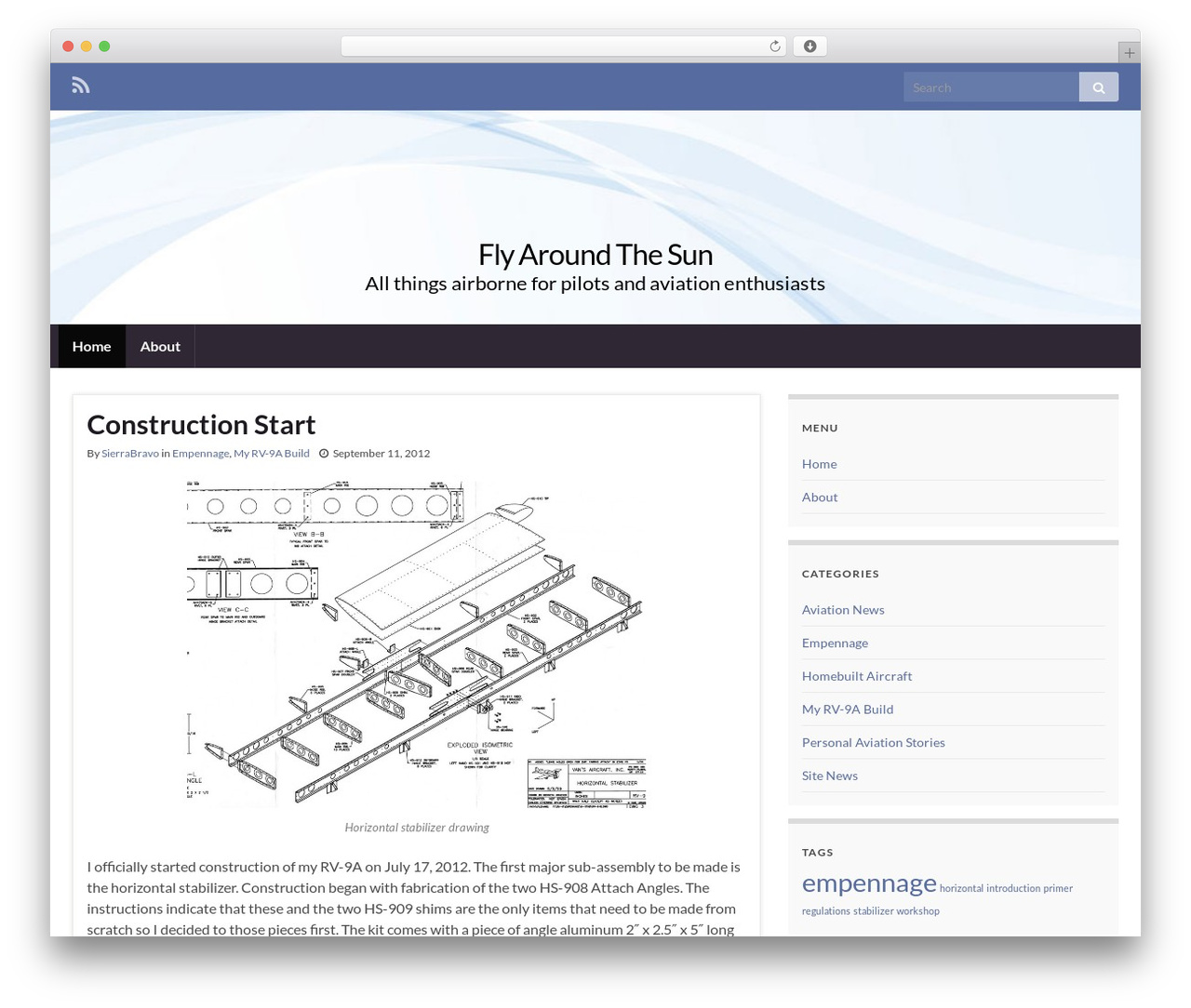 WordPress theme Graphene - flyaroundthesun.com