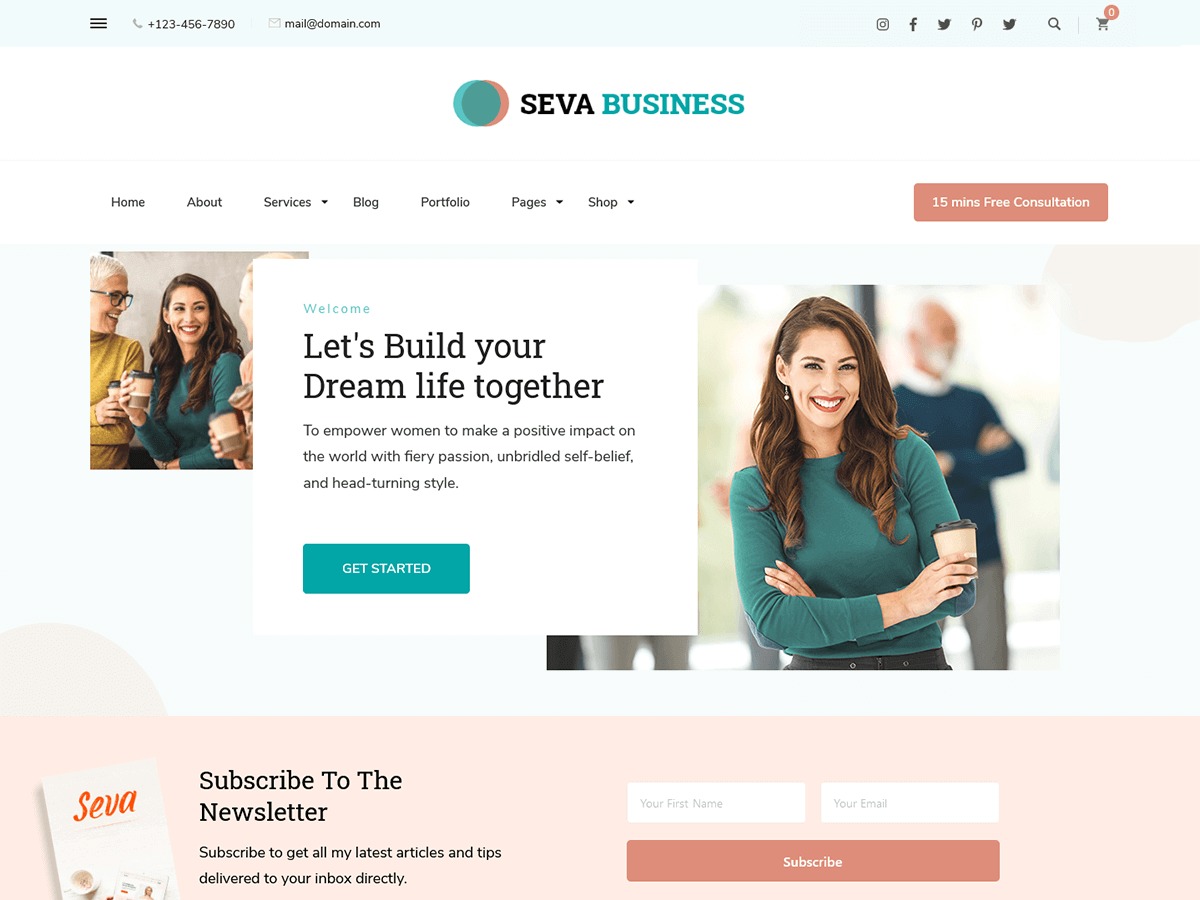 Seva Business WordPress shopping theme