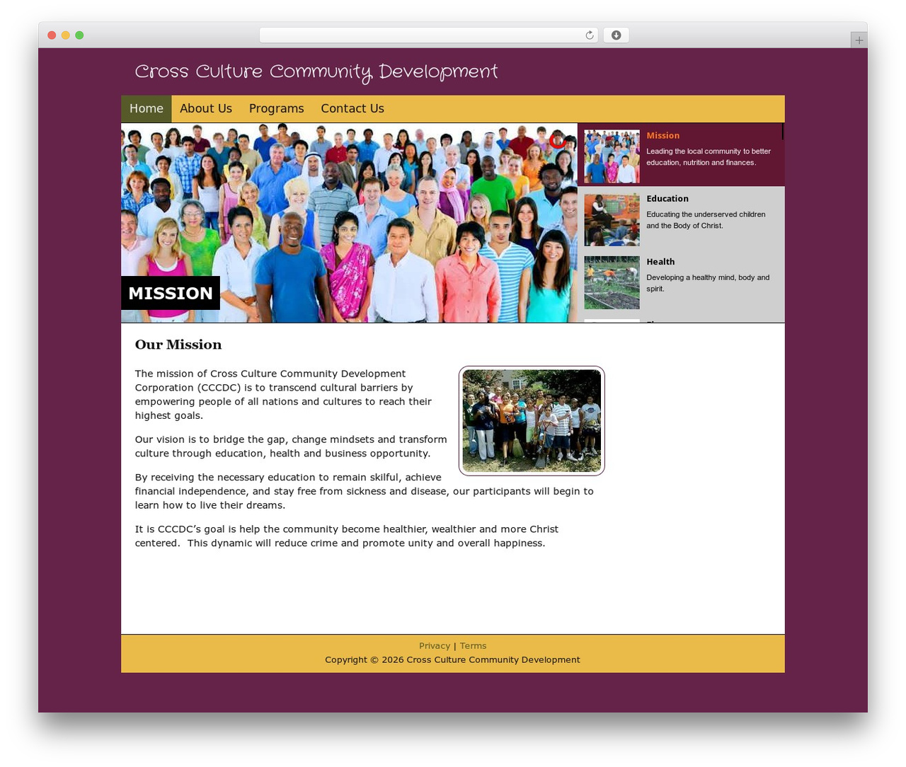 Catalyst WordPress website theme - crossculturecdc.org