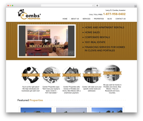 Theme WordPress Combs Properties - combs-properties.com