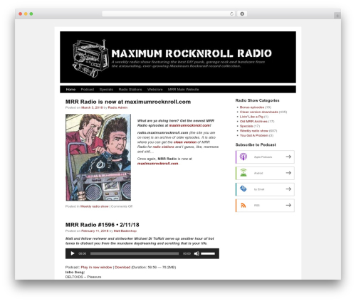 Theme WordPress Maximum - radio.maximumrocknroll.com