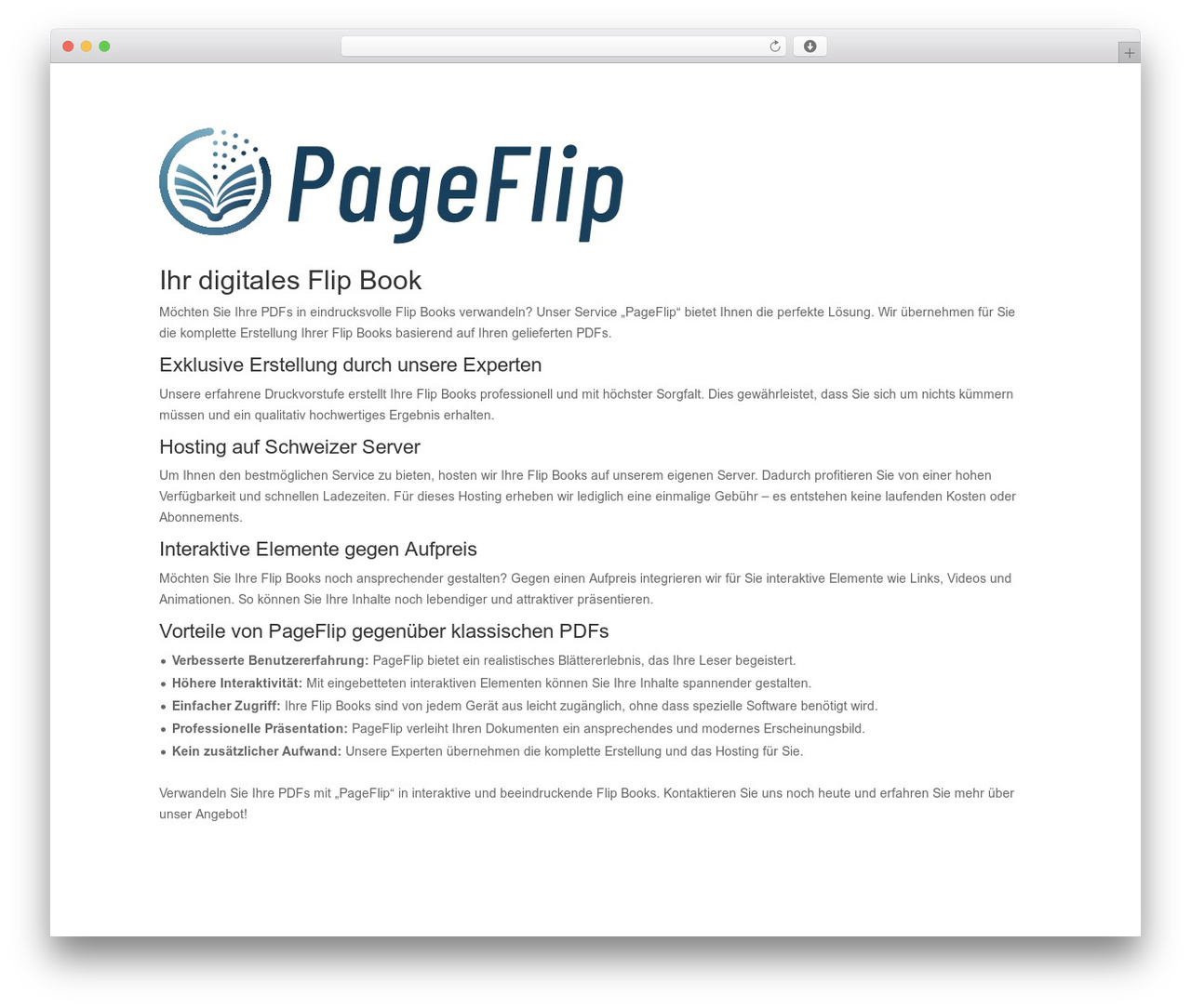 WordPress theme Divi - pageflip.ch