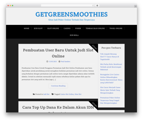 X Blog WordPress blog theme - getgreensmoothies.com