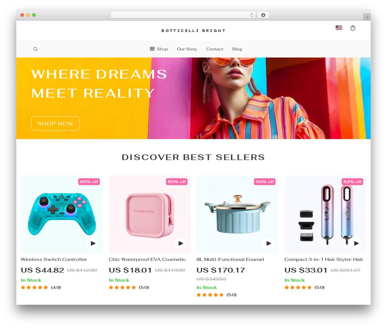 Botticelli WordPress shop theme - ulanis.com