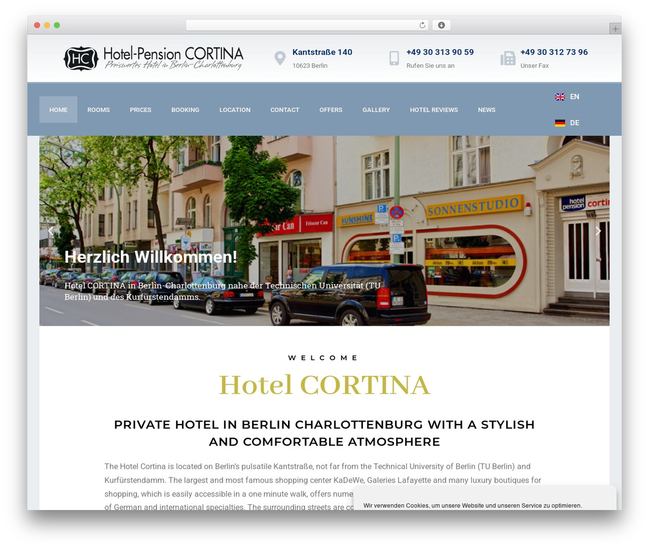 Layers for Elementor WordPress theme design - hotel-cortina.de