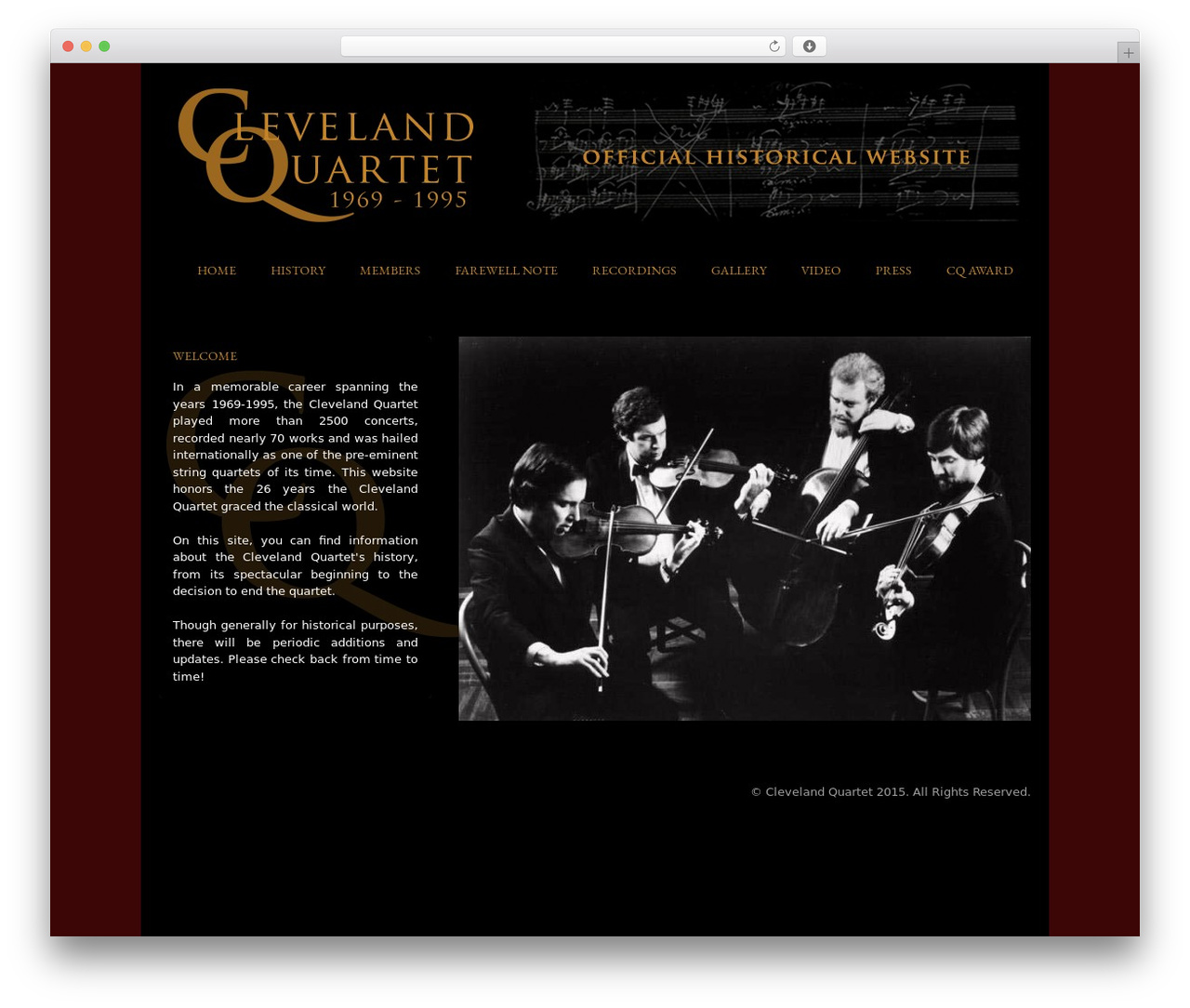 Unsigned theme WordPress - clevelandquartet.com