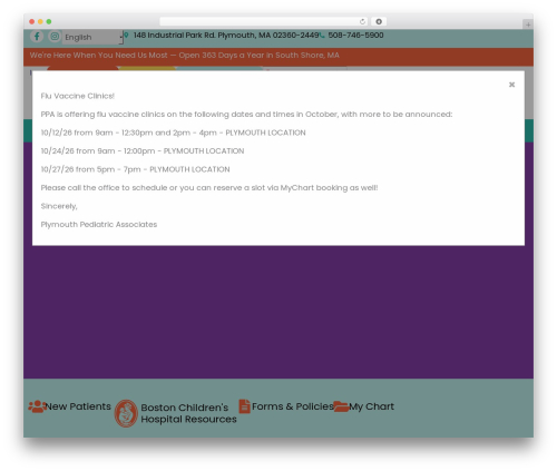 Mypractis WordPress plugin - plymouthpediatricassociates.com