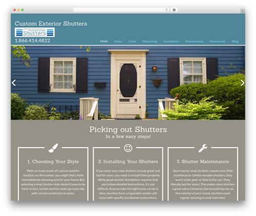 Loose Leaf WordPress theme - customexteriorshutters.com