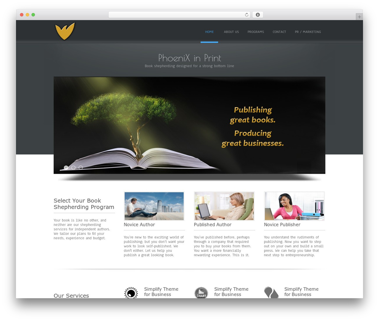 Best WordPress theme Simplify - phoenixinprint.com