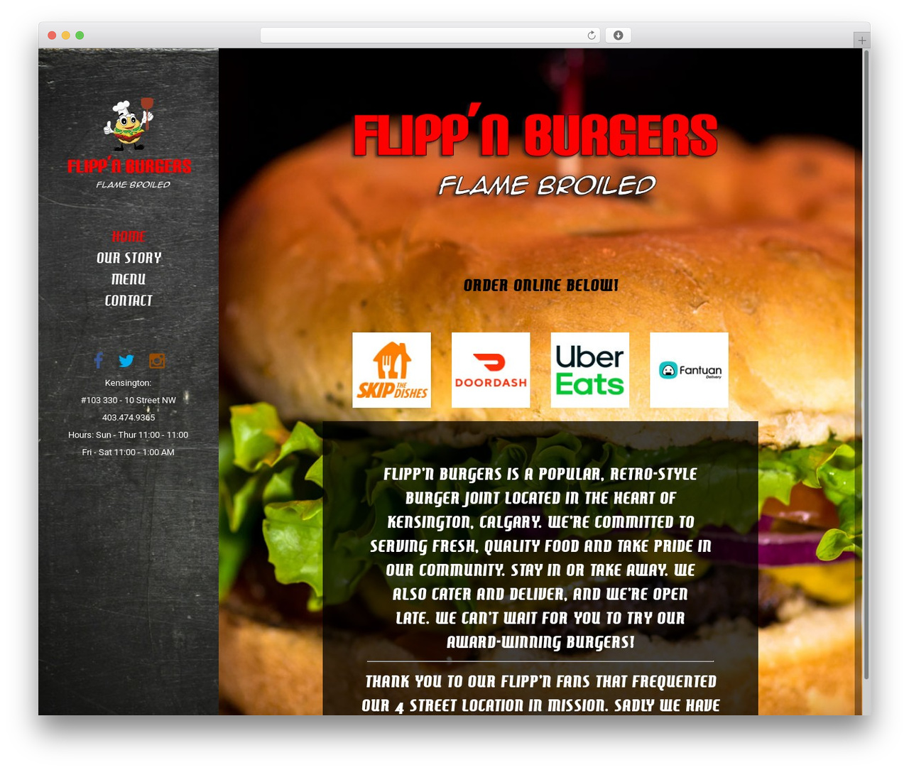 Bridge WordPress theme - flippnburgers.ca