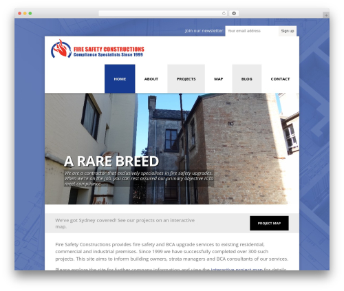 Constructy theme WordPress - firesafetyconstruction.com.au