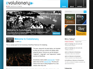 Evolutionary WordPress blog theme by Tim Gieseking