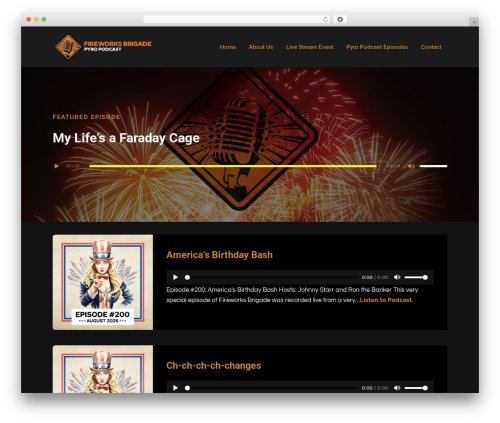 Podcaster theme WordPress - fireworksbrigade.com