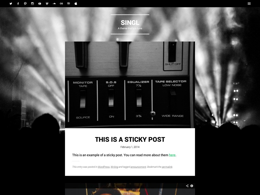 Singl WordPress theme Singl WordPress theme