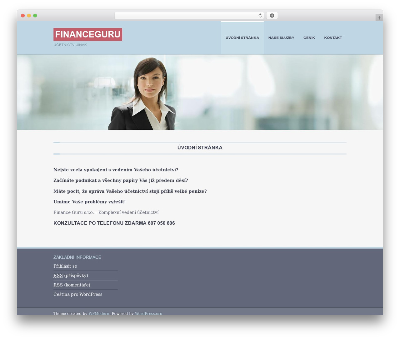 WordPress theme Indigos - financeguru.cz