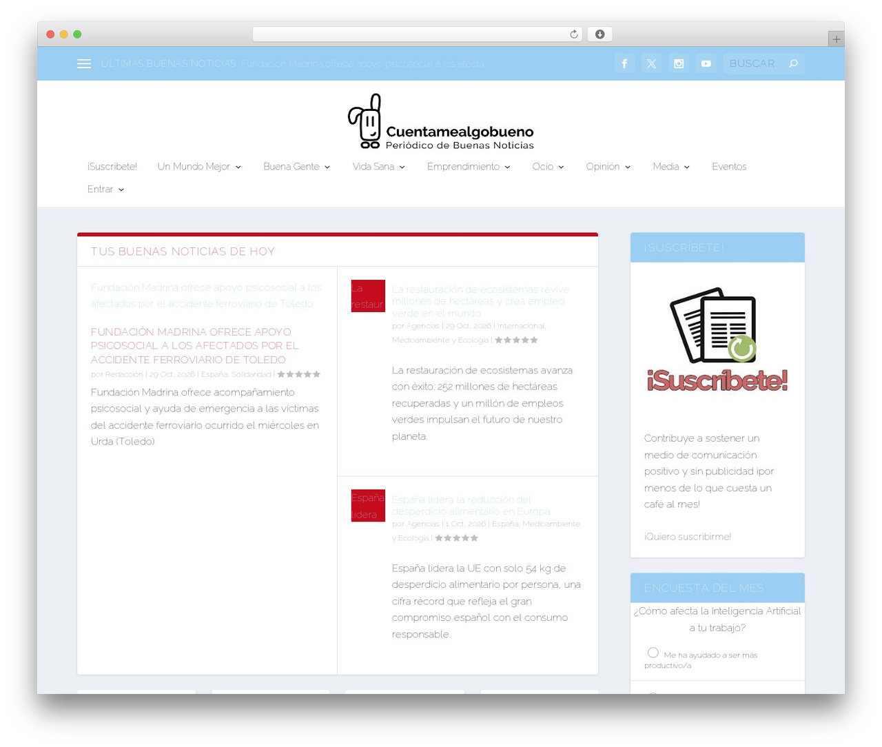 Extra theme WordPress - cuentamealgobueno.com