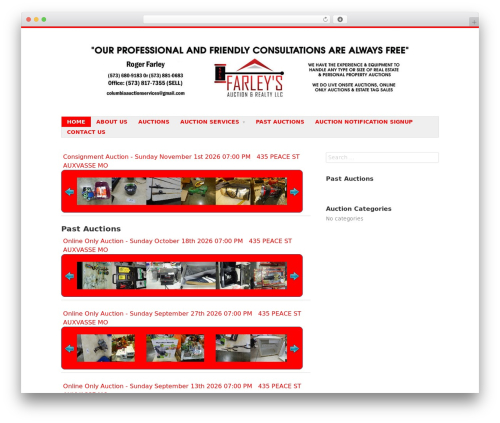 WordPress theme Debut - columbiaauctionservices.com