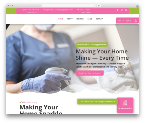 WordPress theme Cleanzon - maidperfecthousekeeping.com