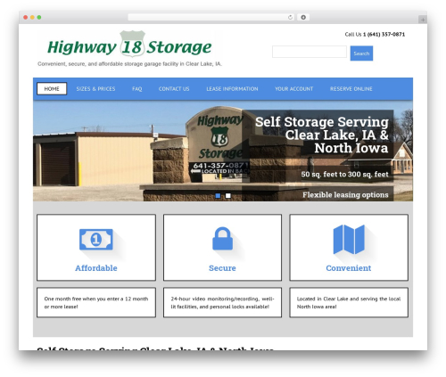 Boxy WordPress theme - highway18storage.com