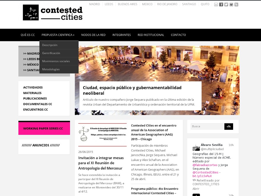 Contested Cities Theme WordPress theme by montera34