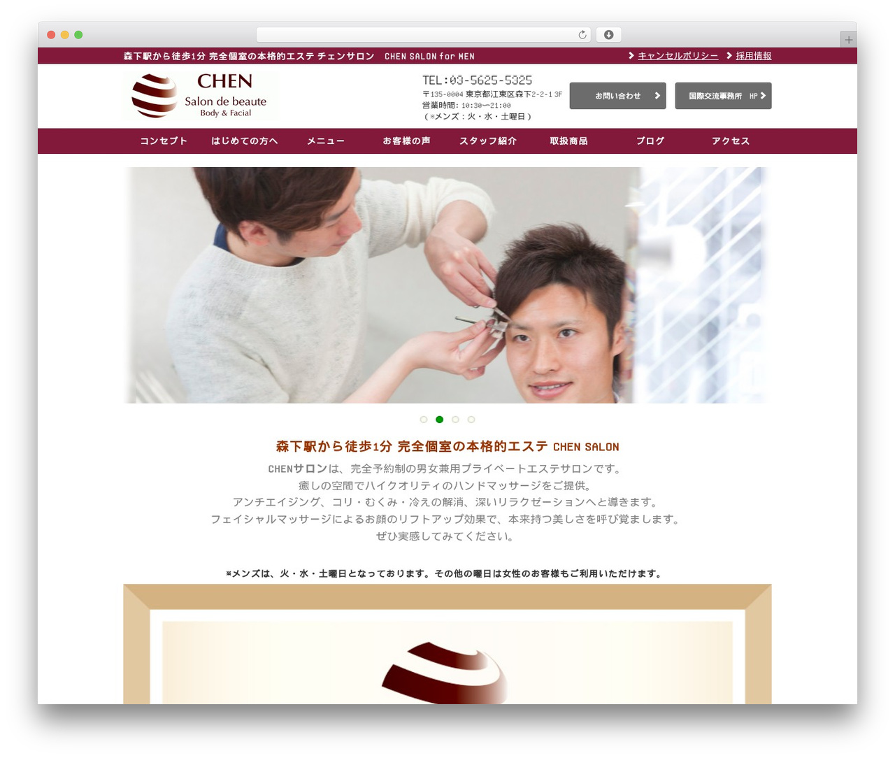 eclair WordPress website theme - chensalon.com