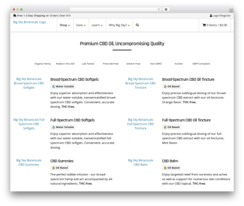 WordPress theme BSB - bigskybotanicals.com