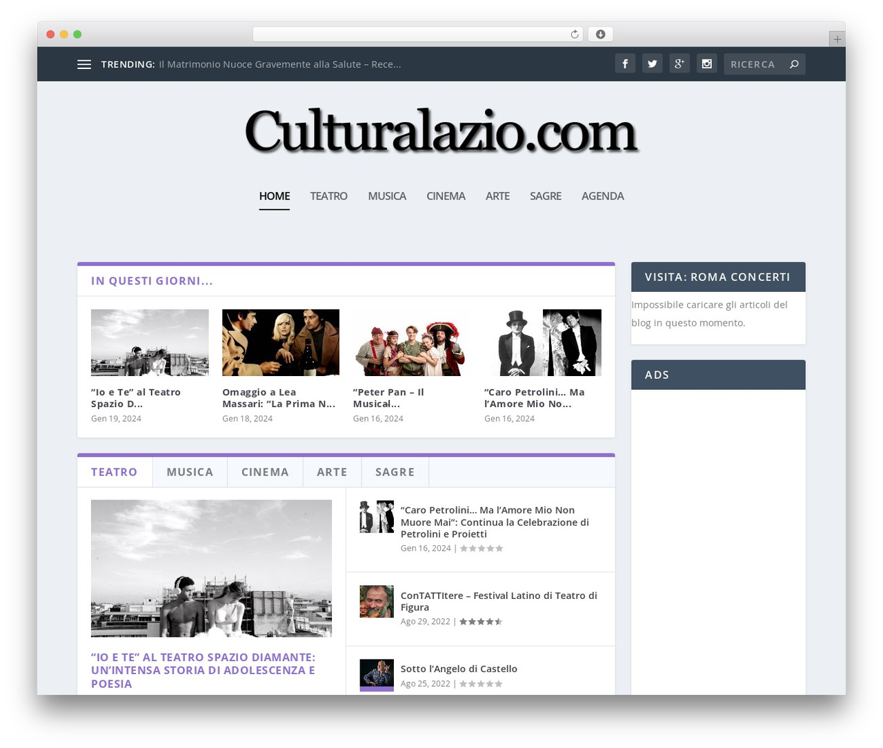 WordPress theme Extra - culturalazio.com WordPress theme Extra - culturalazio.com