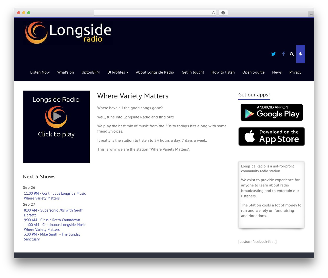 Explore free WordPress theme - longsideradio.co.uk
