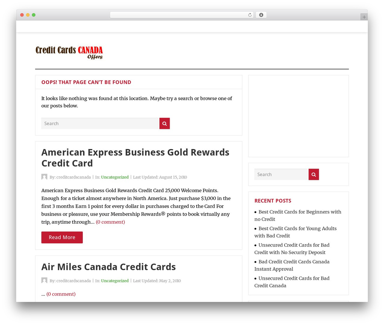 WordPress theme Beginner - creditcardscanadaoffers.ca