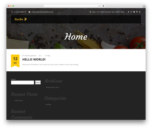 Recibo WordPress theme - redcloves.com