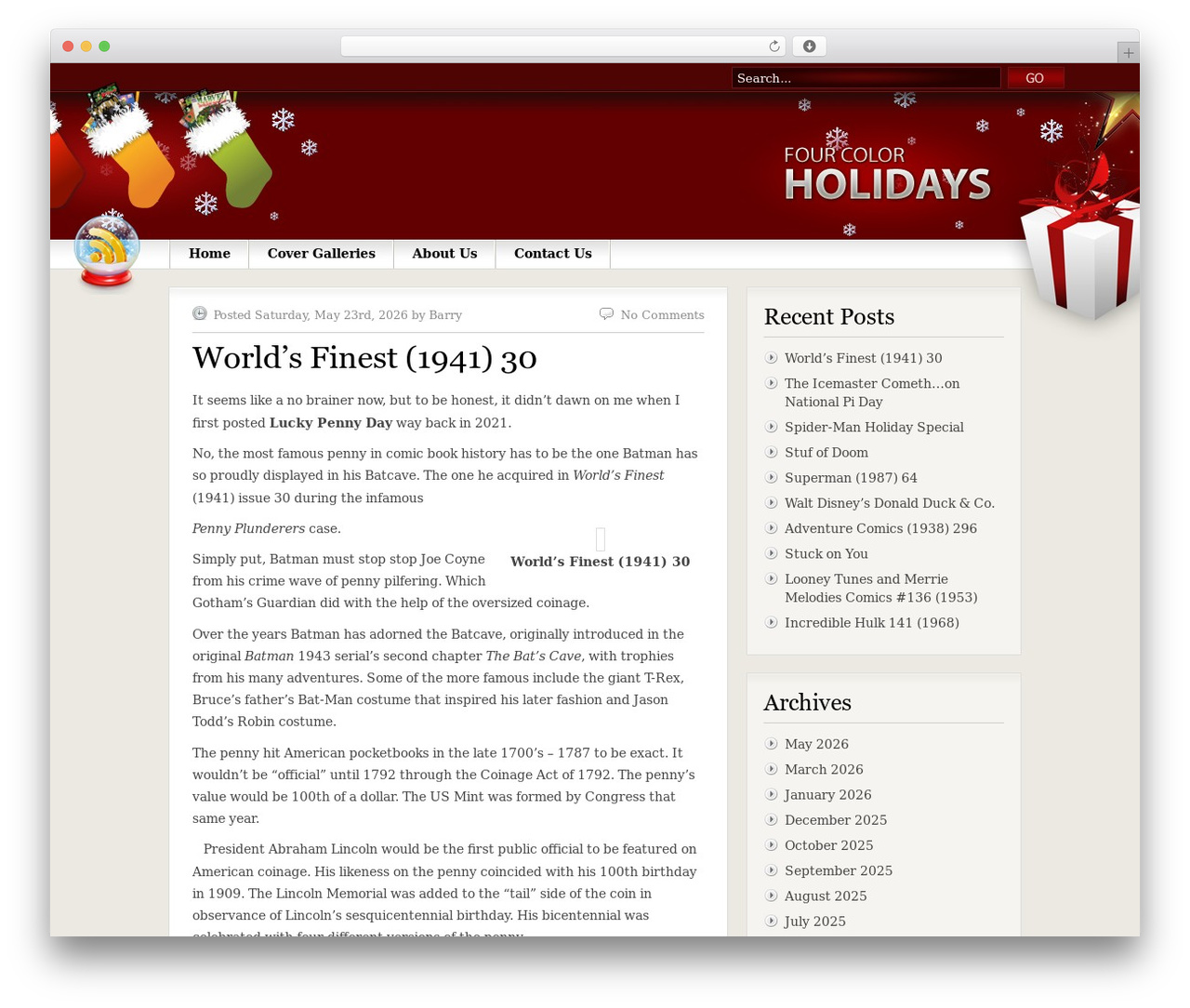 WordPress Christmas Theme WordPress theme - fourcolorholidays.com WordPress Christmas Theme WordPress theme - fourcolorholidays.com