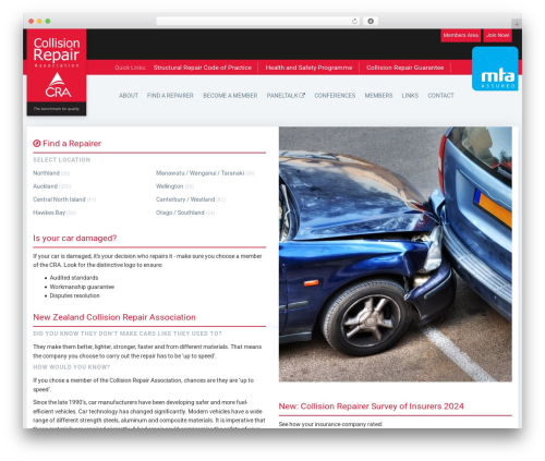 CRA theme WordPress - collisionrepair.co.nz