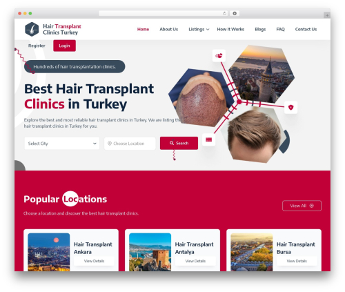 Listee WordPress theme - www.hairtransplantclinicsturkey.com