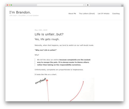 Readly WordPress theme - coachbrandonlim.com