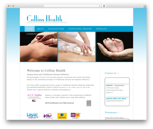 Tranquil Reflections WordPress theme - collinshealth.ie