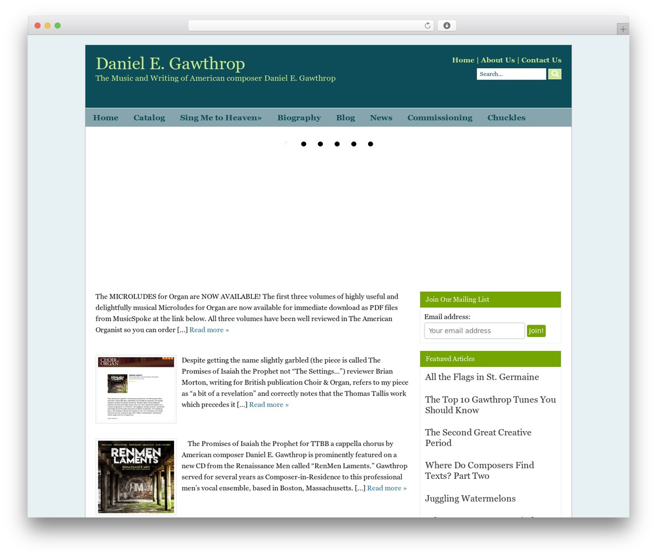 WordPress website theme Catalyst - dangawthrop.com