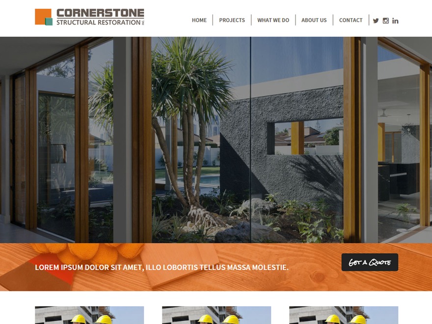 Cornerstone Structural Restoration WordPress theme by QT Web Designs