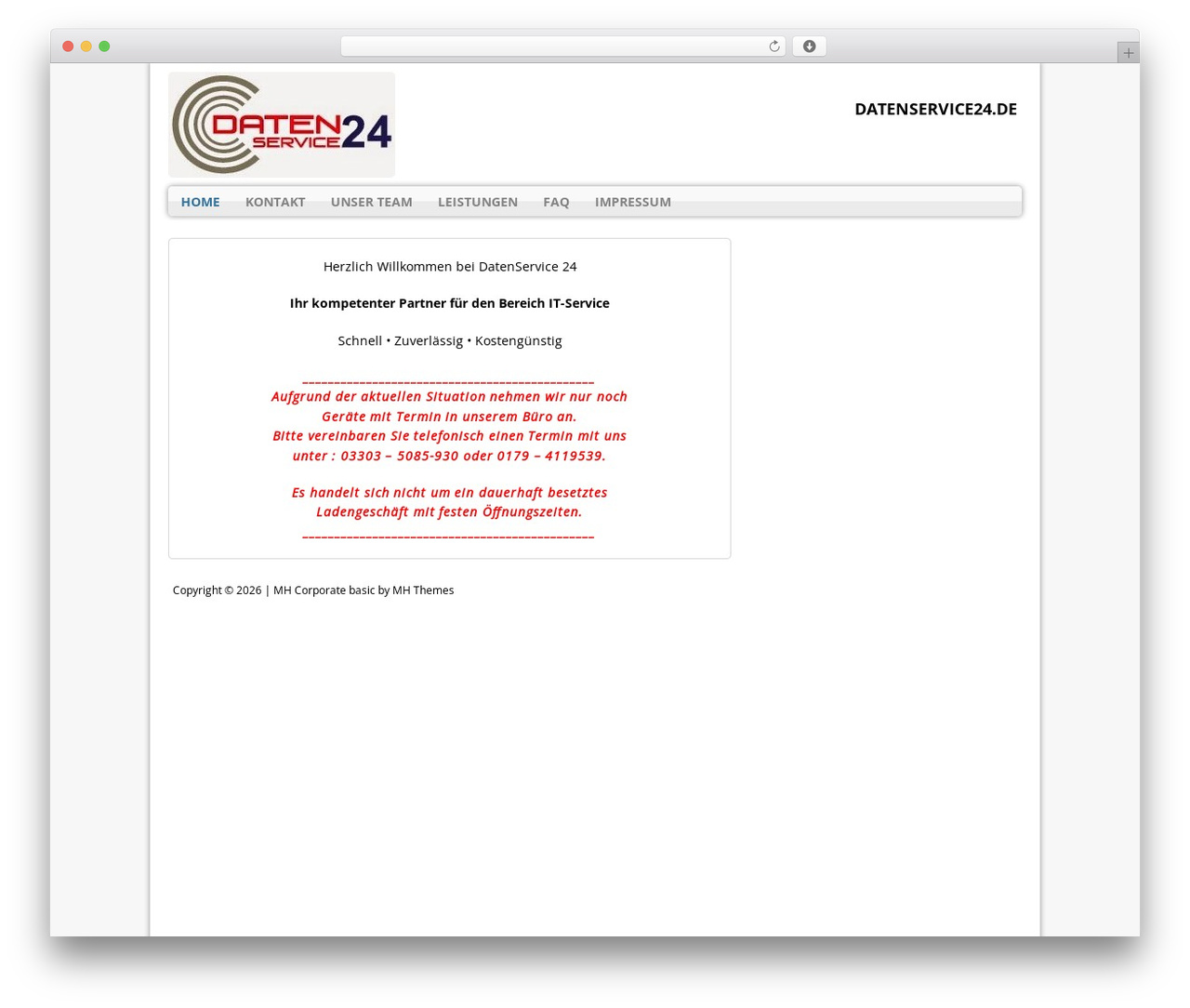 MH Corporate basic WordPress theme - datenservice24.de