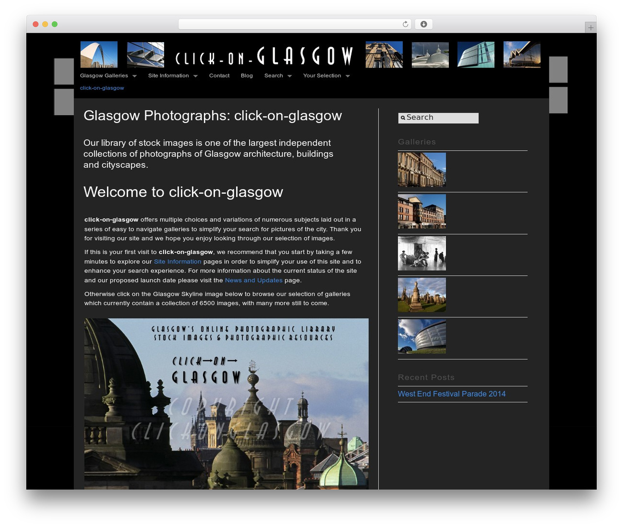 Modularity WordPress theme design - clickonglasgow.net