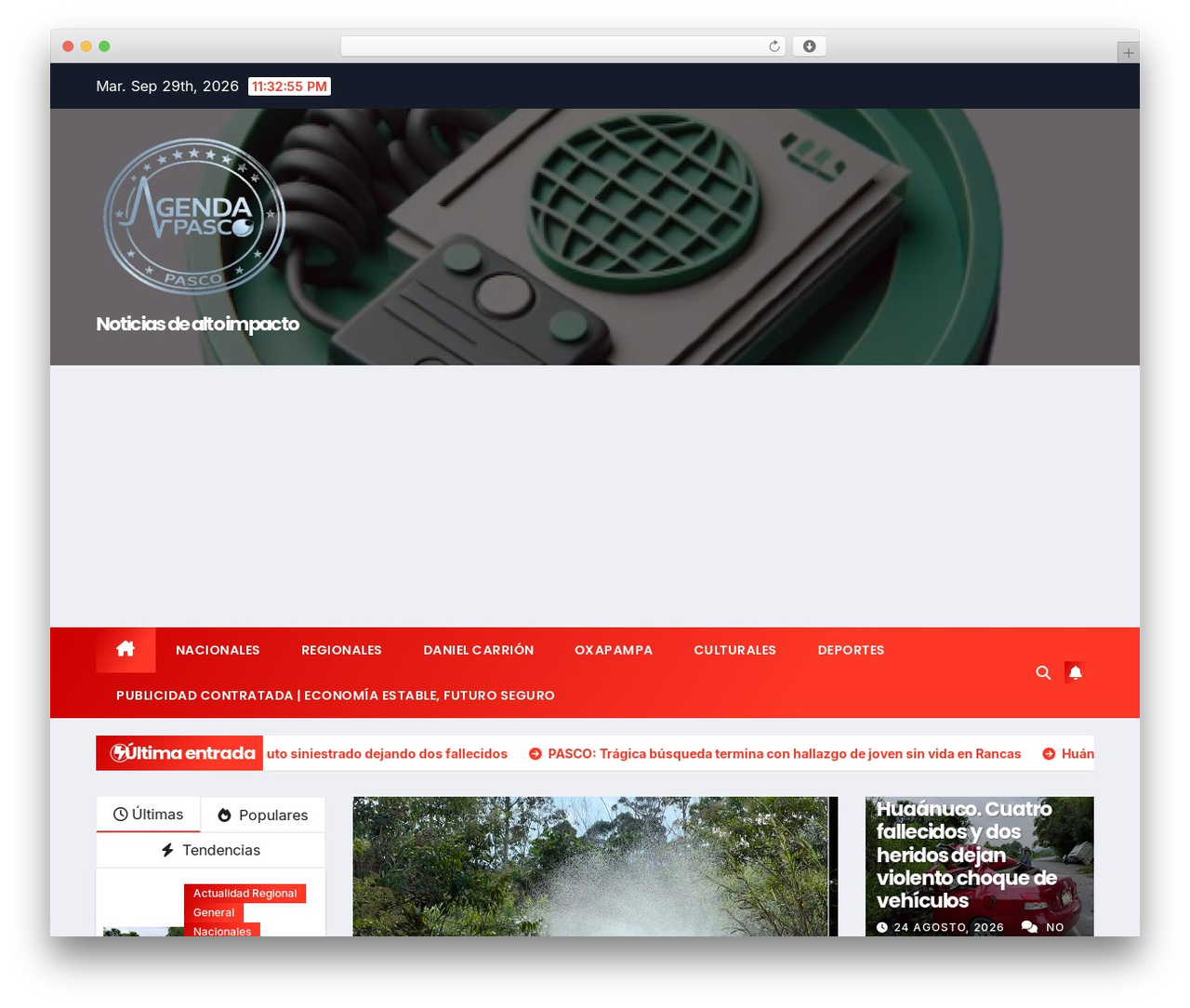 Newstack WordPress theme - agendapasco.com