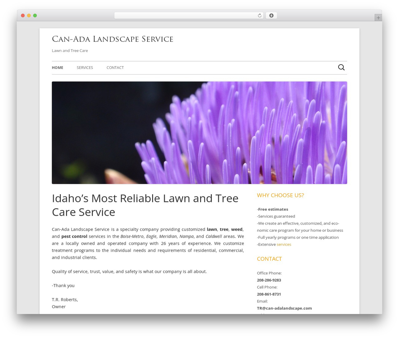 Tiny Forge garden WordPress theme - can-adalandscape.com