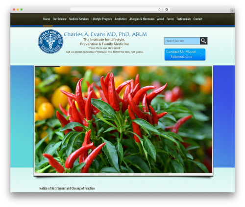WordPress theme Evans - charlesevansmd.com