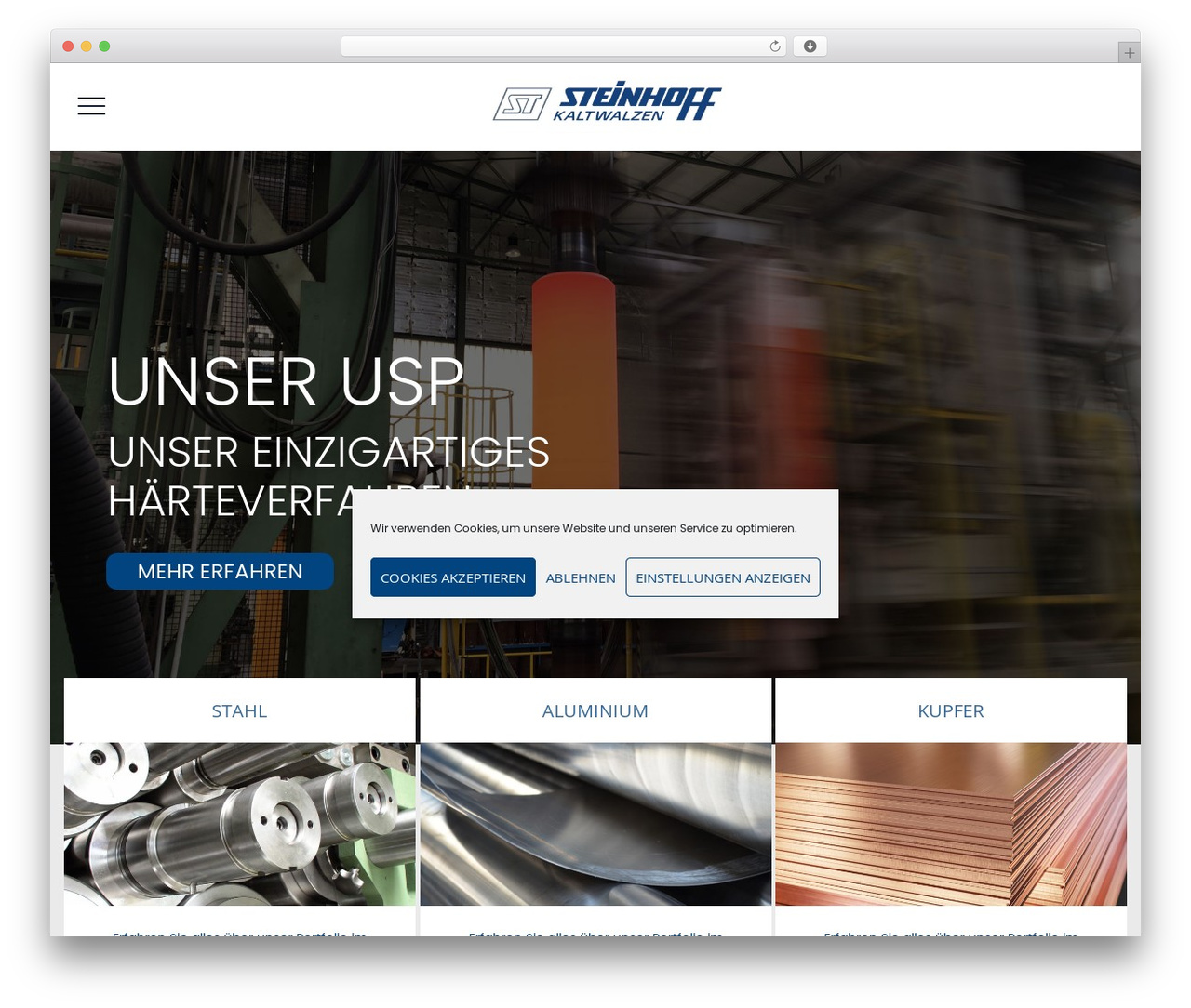 Zippco WordPress theme - steinhoff.eu
