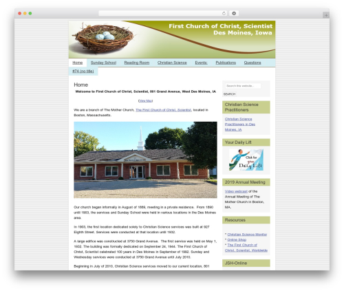 Catalyst top WordPress theme - christiansciencedesmoines.com