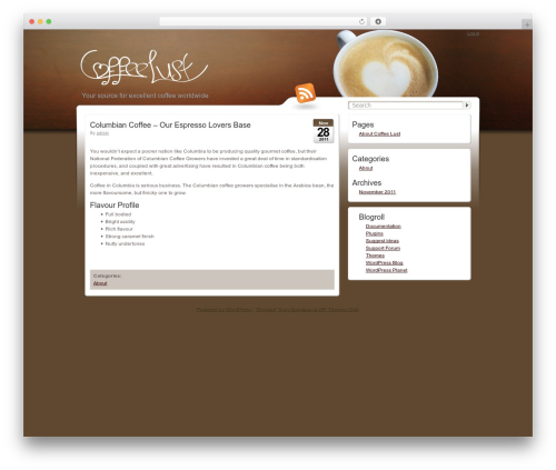 Dovetail theme WordPress - coffeelust.com