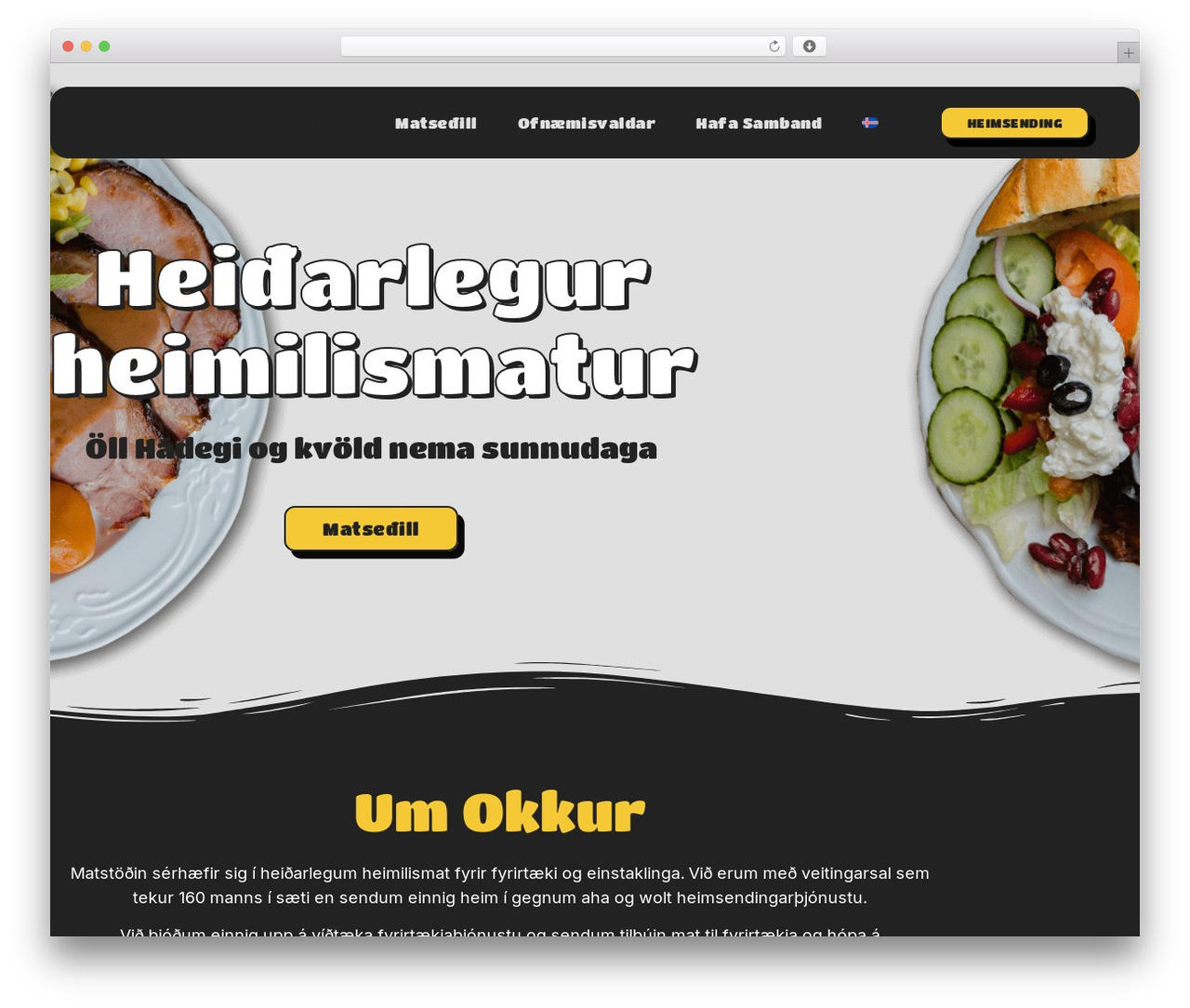 Hello Elementor WordPress theme design - matstodin.is